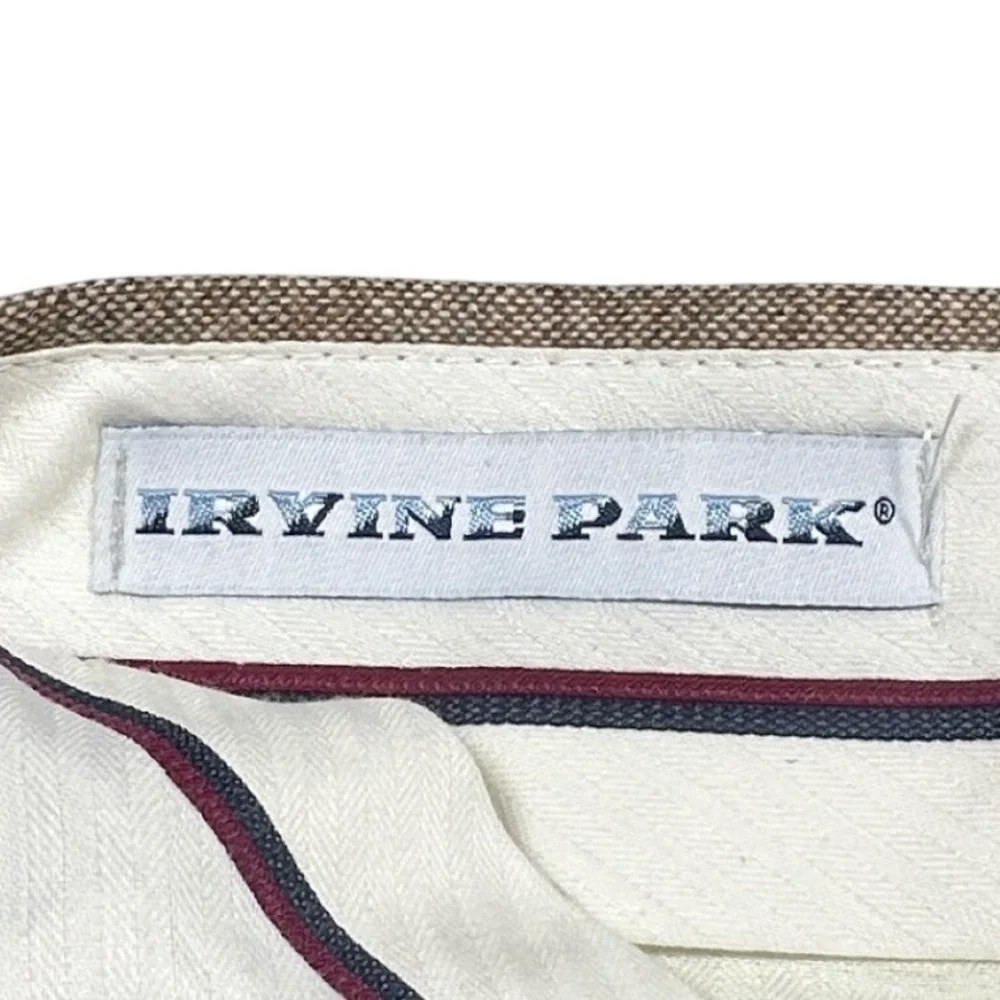 Irvine Park‎ Mens Size 44 Wool Cashmere Blend Pleated Dress Pants Tan 42x33.5